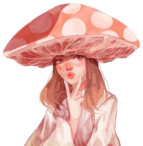 Mushroom Girl An Art Print By Virginia Inprnt In 2021 Mushroom Art