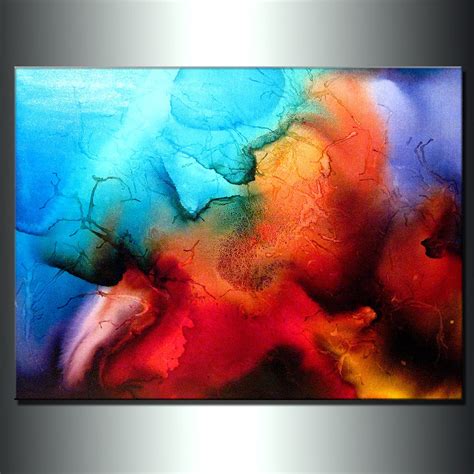 Original Abstract Painting Contemporary Modern Colorful Canvas Art By