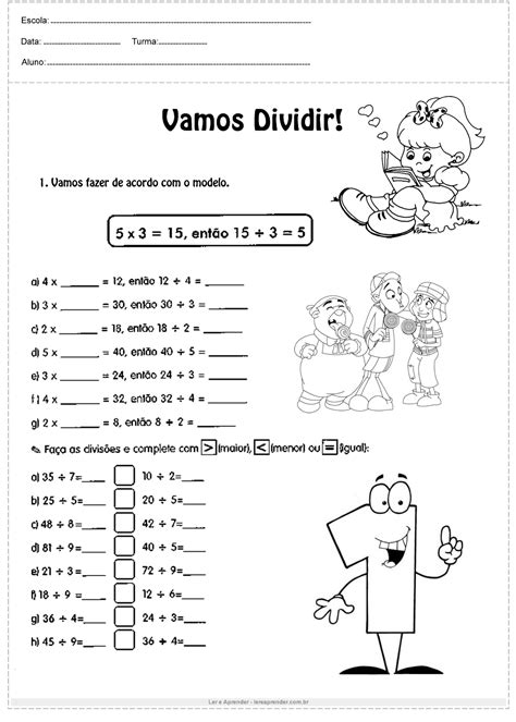 Atividade De Matemática 2°ano Vamos Dividir Ler E Aprender