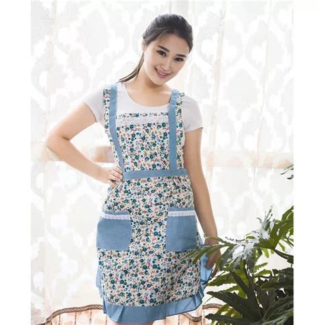 Women Lady Kitchen Apron With Lace Dress Home Kitchen For Pocket Cooking Funny Cotton Apron Bib