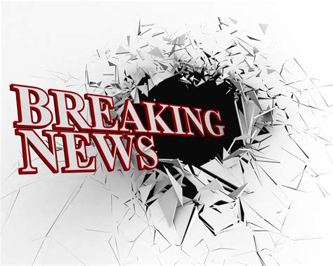 Breaking News Text With 3d Crack Background Stock Photo Powerpoint