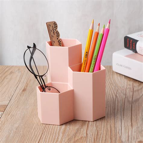 1pc Pen Holders Simple High Quality Hexagonal Pencil Holder Pen Stand