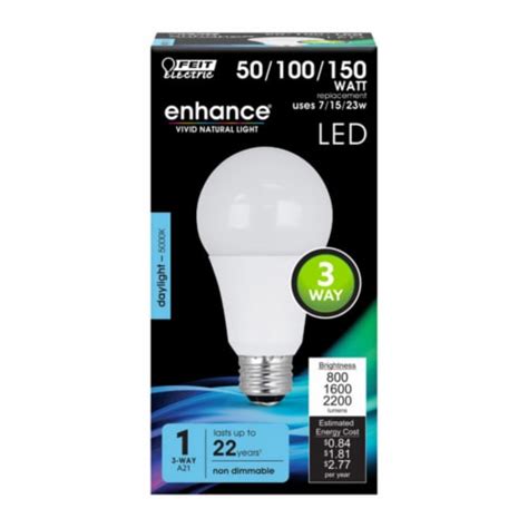 Feit Electric Enhance A21 E26 Medium Led Bulb Daylight 50100150