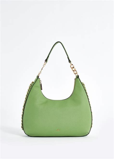 Faux Leather Shoulder Bag With Chain Verde Mujer Shoulder Bags Gaudì