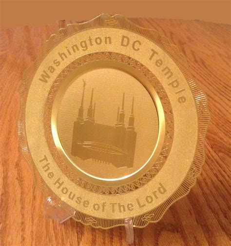 Polished Brass Engraved Plate Washington Dc Temple Washington Dc