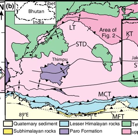 A Simplified Geological Map Of The Himalayan Orogeny Showing The Four