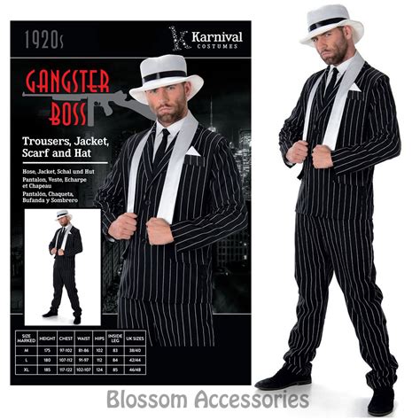 Cl980 Mens Gangster Boss 1920s Great Gatsby Fancy Dress Party