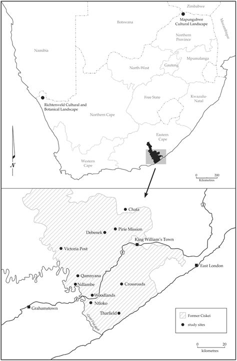 Map Showing The Locations Of Mapungubwe Cultural Landscape