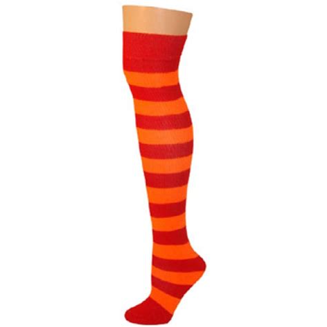 Striped Socks Redneon Orange
