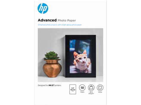 Hp Advanced Photo Paper Glossy 65 Lb 4 X 6 In 101 X 152 Mm 50