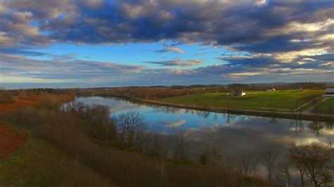 Breathtaking Midwest Landscape Morning Sky Reflected In Calm River