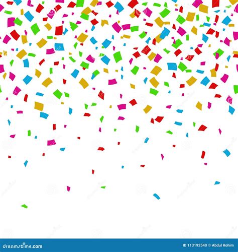 Colorful Confetti Falling On White Background Stock Vector