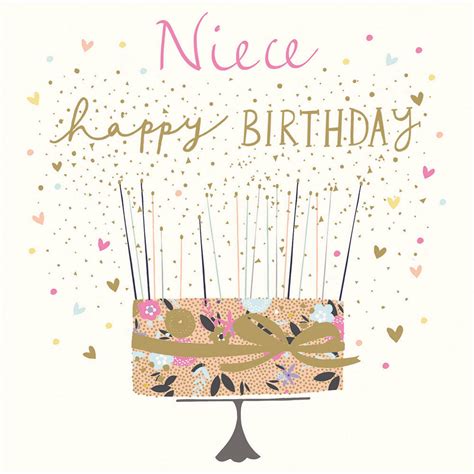 Niece Cake Happy Birthday Foiled Birthday Greeting Card Cards