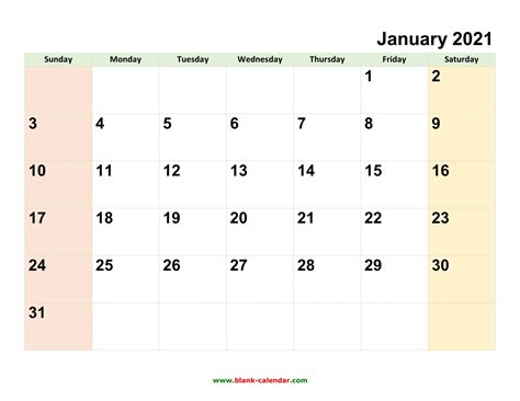 Layouts include monthly calendar, yearly calendar and weekly calendar with eu/uk defaults (calendars start monday and are set for printing on a4). 2021 Full Calendar With Spaces | Calendar Template Printable