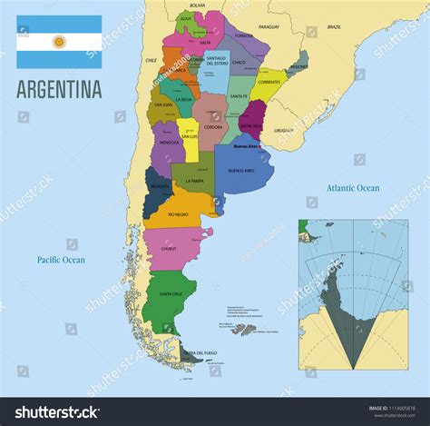 Political Vector Map Argentina All Regions Stock Vector Royalty Free