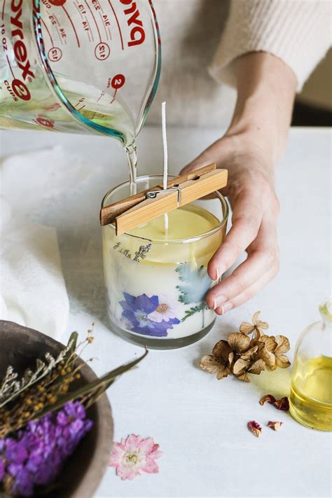 How To Make Dried Flower Candles Recipe Dried Flower Candles