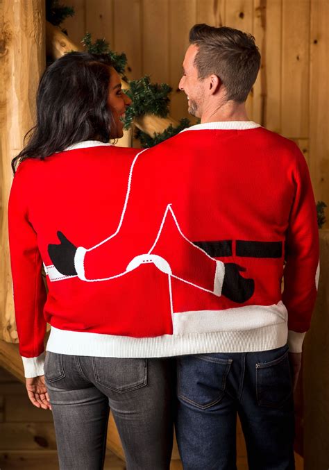 Two Person Mr And Mrs Claus Adult Ugly Christmas Sweater
