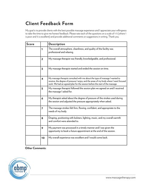 Client Feedback Form Templates Free Printable Templates