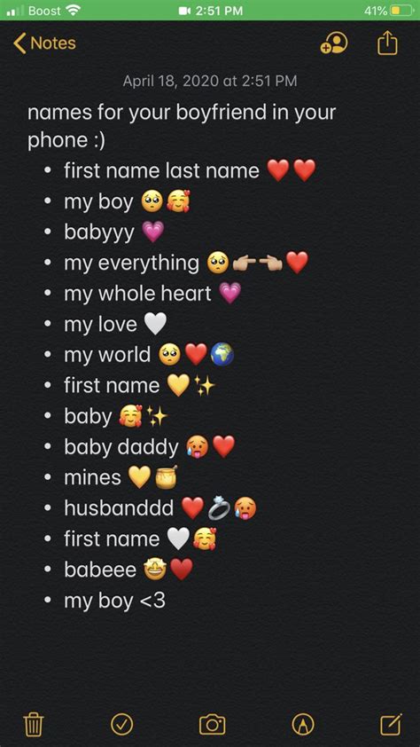 Pin By 🦖🌺 🍇🏖📱🦠🌀 On Contact Names Names For Boyfriend Cute Names For