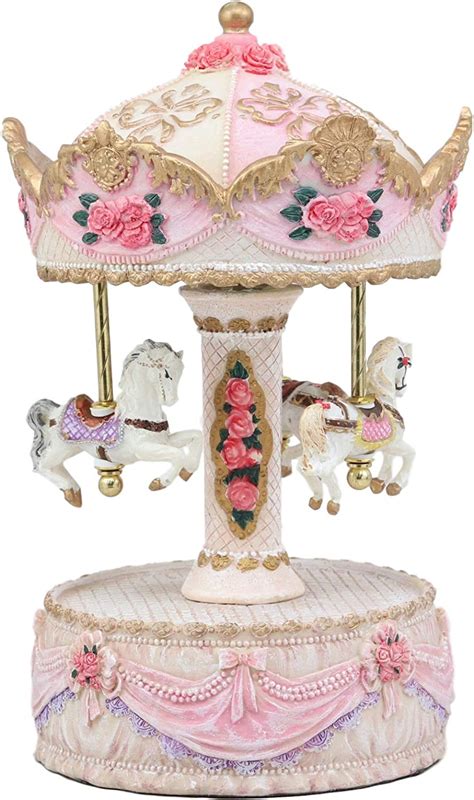 Ebros Carnival Merry Go Round Princess Pink Royalty Horse