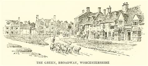 The Green Broadway Worcestershire Stock Image Look And Learn
