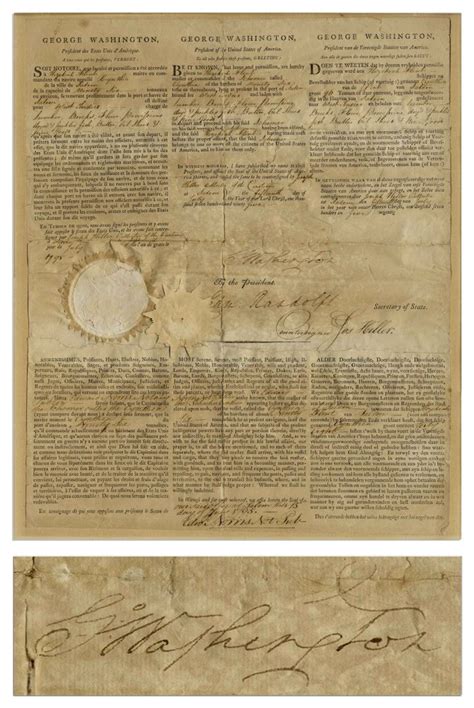 George Washington Document Signed 58429alg Hollywood Memorabilia