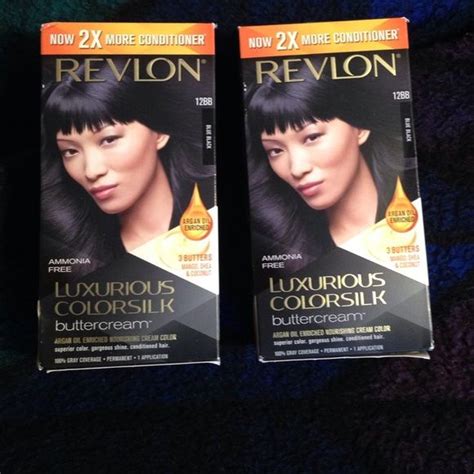 Select your shade select 1 jet black 3.65 dark chocolate 4.1 rich brown 4.68 chocolate cherry 4 intense espresso 5 medium brown 6.68 hazelnut brown 5 medium brown 7.5 almond brown 5.7 chestnut brown 8 medium blonde 9 light blonde. Blue black revlon hair dye NIB brand new never opened blue ...