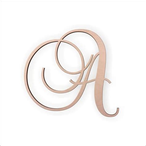 Wooden Monogram Letter A Large Or Small Unfinished Cursive Wooden