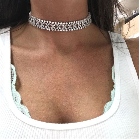 Update Diamond Choker Necklace Super Hot POPPY