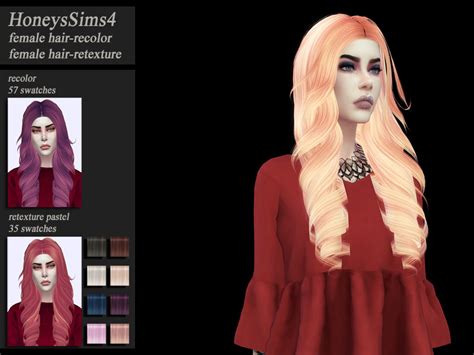 The Sims Resource Tsminh S Hair Recolor By Honeyssims4 Sims 4 Hairs