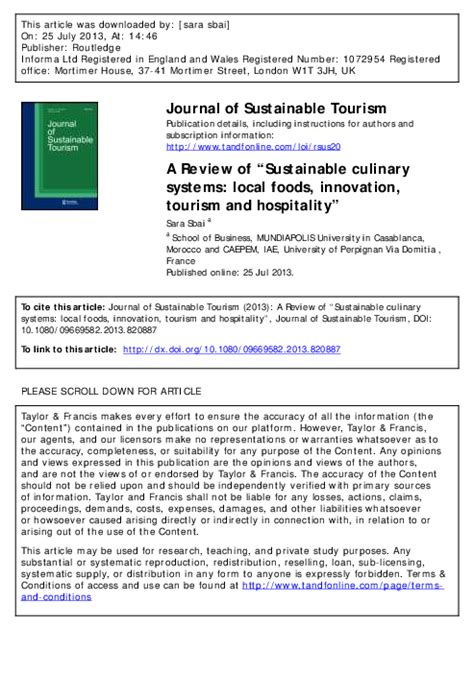 (PDF) Journal of Sustainable Tourism A Review of 