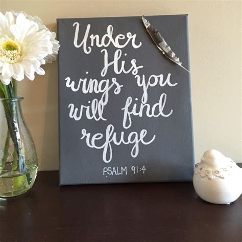 Psalm 914 Canvas With Real Glitter Dipped Feather 8x10