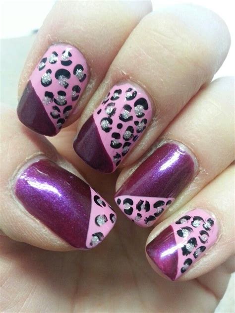 Purple Pink Leopard Duo Uñas