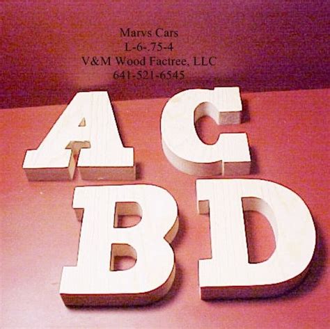 Unfinished Wooden Letters And Numbers 4 In Tall X 75 In Thk