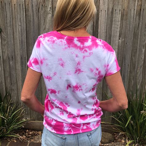 Tie Dye Womens Organic Cotton T Shirt With Raw Hem And Sleeve Etsy