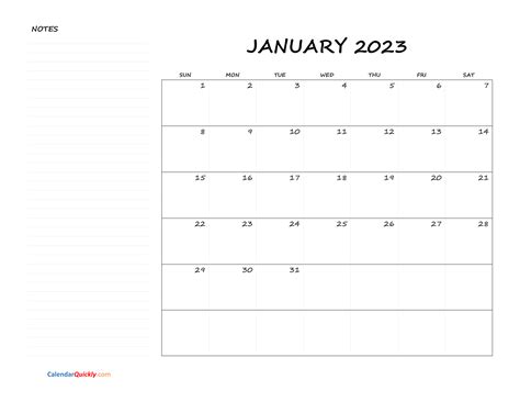 Blank Calendar Printable 2023 With Holidays Time And Date Calendar