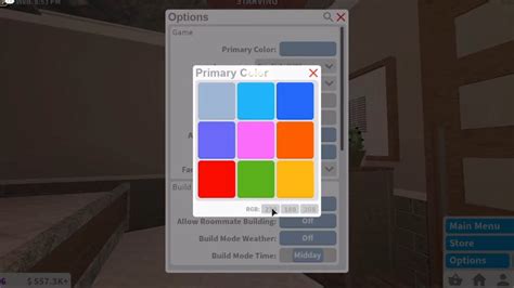 Primary Color Codes For Bloxburg