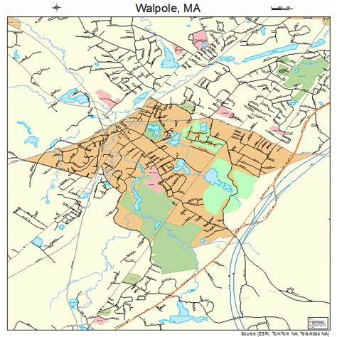 Walpole Massachusetts Street Map 2572460