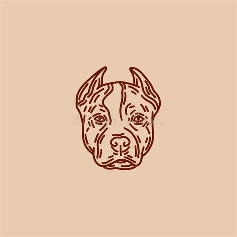 Disegno A Mano Vettoriale Di Pitbull Dog Illustrazione Vettoriale