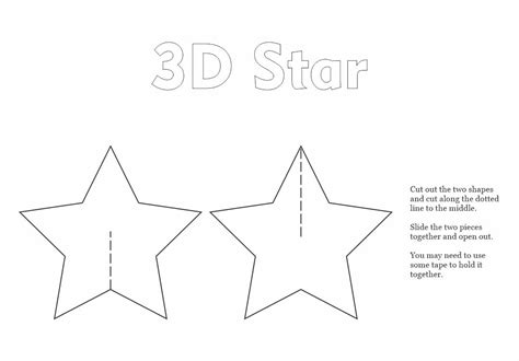 Free Printable 3d Star Template Printable Printable Templates