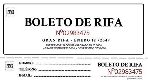 Boleto De Rifa Ejemplo Como Hacer Boletos De Rifa En Excel Y Word