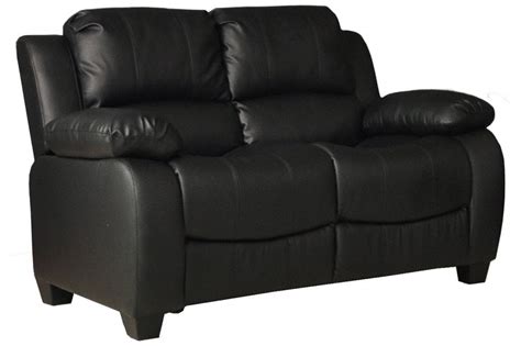 Valerie Black Leather 2 Seater Sofa Furnitureinstore
