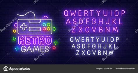Retro Games Neon Sign Bright Signboard Light Banner Gamer Logo Neon