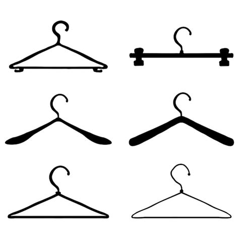 Premium Vector Vector Set Of Silhouette Coat Hangers