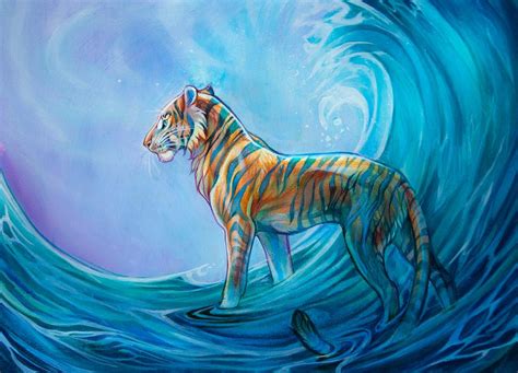 Water Tiger By Exileden On Deviantart Mystical Animals Fantasy
