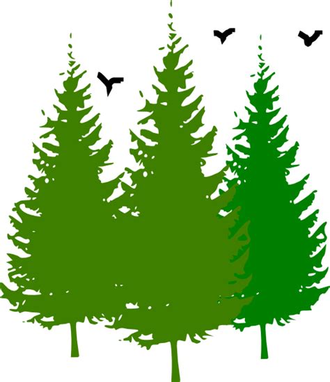 All pine tree clip art are png format and transparent background. 3 Pinetrees With Birds Clip Art at Clker.com - vector clip ...