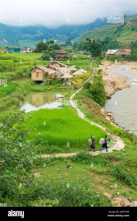 Sapa Vietnam August 16 2017 Aerial View Of Vietnamese Countryside