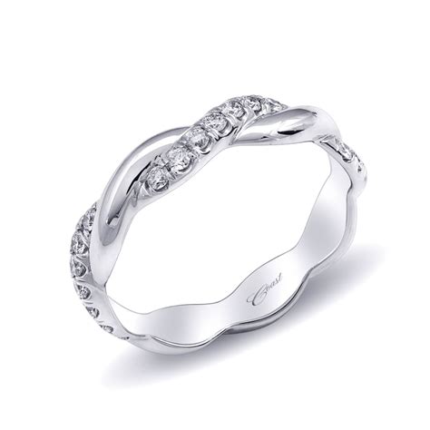 14k white gold diamond twisted wedding band 0 29cttw borsheims