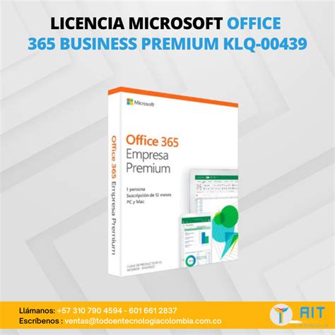 Licencia Microsoft Office 365 Business Premium Klq 00439 Todo En