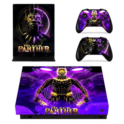 Black Panther Decal Skin Sticker For Xbox One X Console